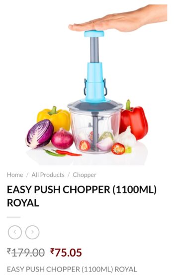 Easy Push Chopper (1100ml) Royal
