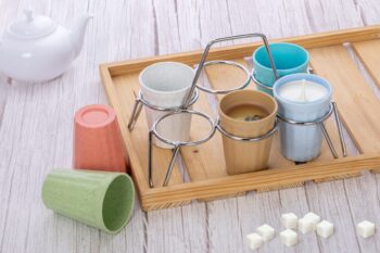 Cup Cutting Chai 6pcs Set With S.S. Stand