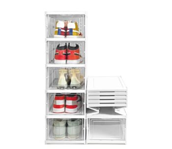 5 Layer Foldable Storage Rack for Shoes | Slippers & Books | White