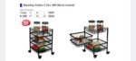 Basket Rotating trolly 3 tier (ms black coated) (K-189)
