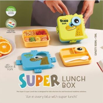 Lunch Box Super Cartoon Shape Pattern Lunch Box | Leak Proof | 1120 ML + 70 ML